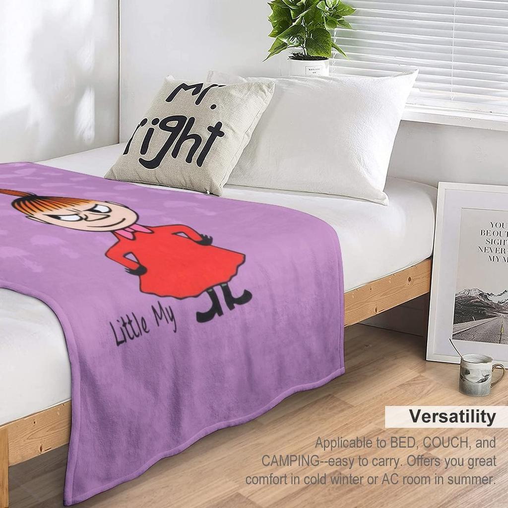 Fluffy flannel blanket, perfect for all seasons, throw, or lap blanket. Cute, stylish, single size, featuring Pearlona characters (100cm x 130cm).