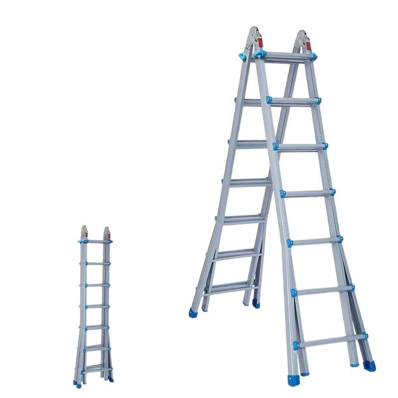 Multifunctional Telescopic A-frame Ladder with Carbon Steel and Thickened Iron