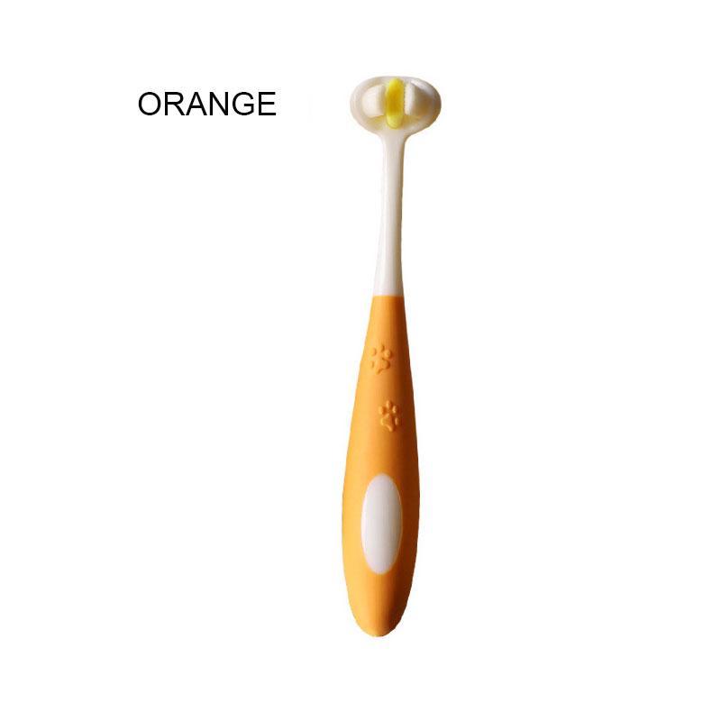 

Новая улучшенная трехсторонняя чистящая детская зубная щетка, милый дизайн кошачьей лапки, мягкая щетина, индивидуальная упаковка, для детей 3-12 лет