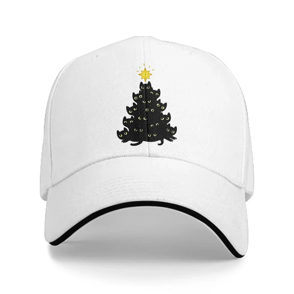 Washed Unisexs Baseball Cap Meowy Christmas Trucker Snapback Caps Dad Hat Cats