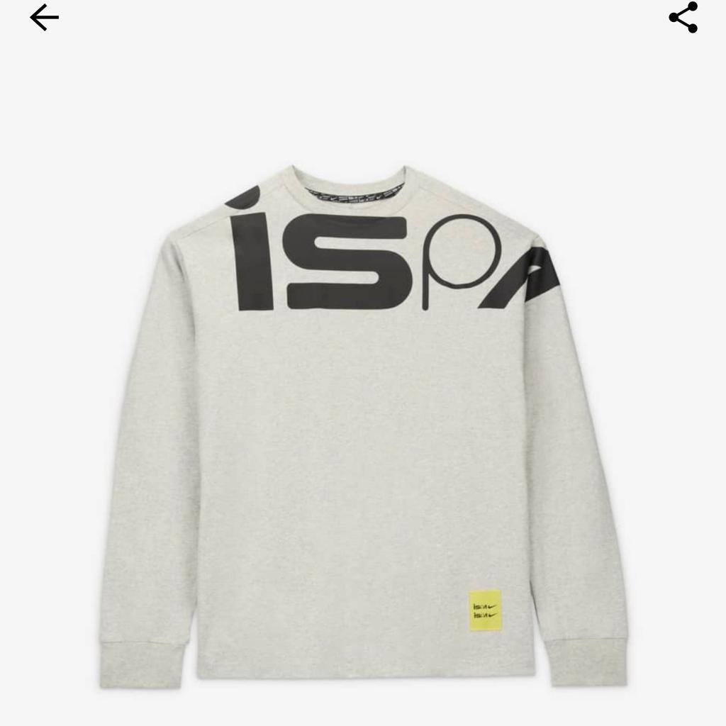 Nike ISPA Letter Print Volný střih mikina s dlouhým rukávem a dlouhým rukávem Unisex topy Tmavě-blátivá-šedá FJ7375-053