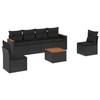 VidaXL Salon de Jardin avec Coussins 7 pcs, Canapés de Terrasse, Ensemble de Meubles de Patio, Mobilier d'Extérieur, Noir 3258268