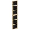 5 Panel Room Divider Brown and Black Solid Paulownia Wood