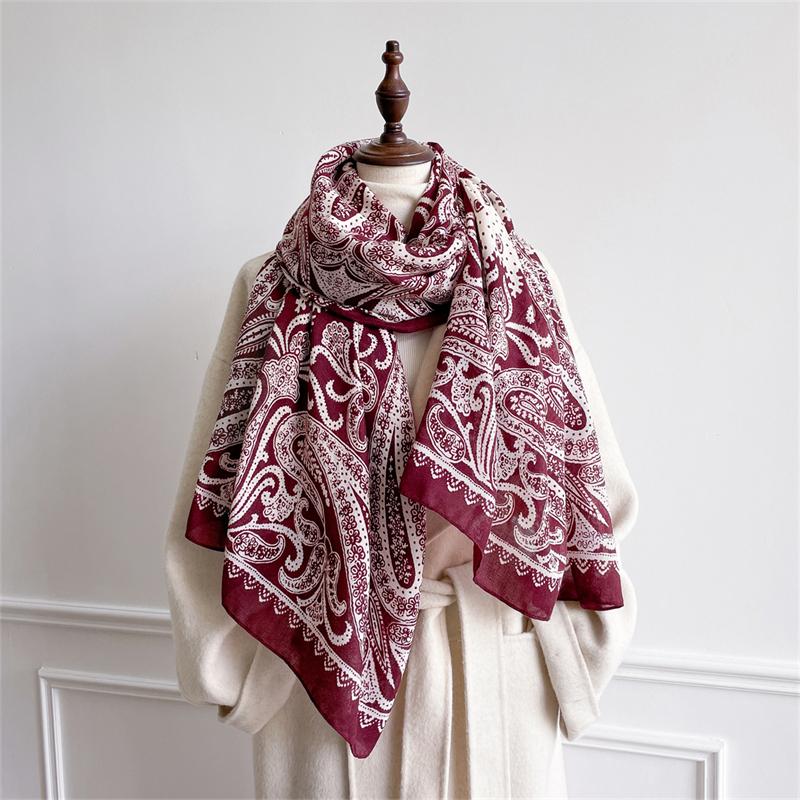 

Осенний хлопково-льняной шарф для женщин с принтом, шали, мягкий фуляр, вискоза, весенний женский платок, студенческий теплый пончо, палантин, шарфы 80X180 cm