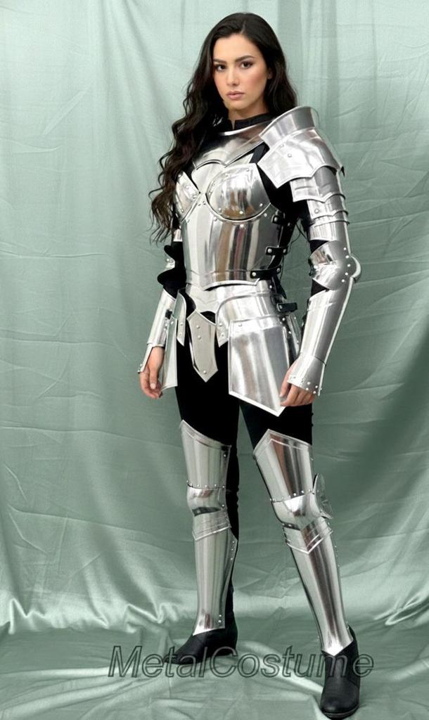 Women’s Medieval Knight Armor Suit – Full Plate Steel Costume for LARP, Cosplay & Renaissance Fair
