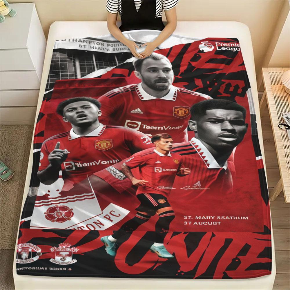 Red MUFC Glory Blanket, High Quality Comfortable for All Seasons, Home Decor, Warmth and Comfort