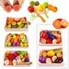 Holz Simulation Küche Rollenspiel Spielzeug Klassisches Spiel Montessori Lernspielzeug für Kinder Kinder Geschenk Obst Gemüse Schneideset