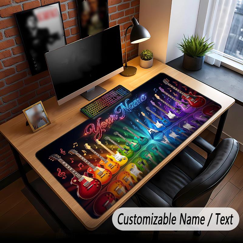 Muziek Gitaar Thema Aangepaste Muismat Gepersonaliseerd Met Naam Tekst Aangepaste Bureau Mat Voor Kantoor Huisdecoratie
