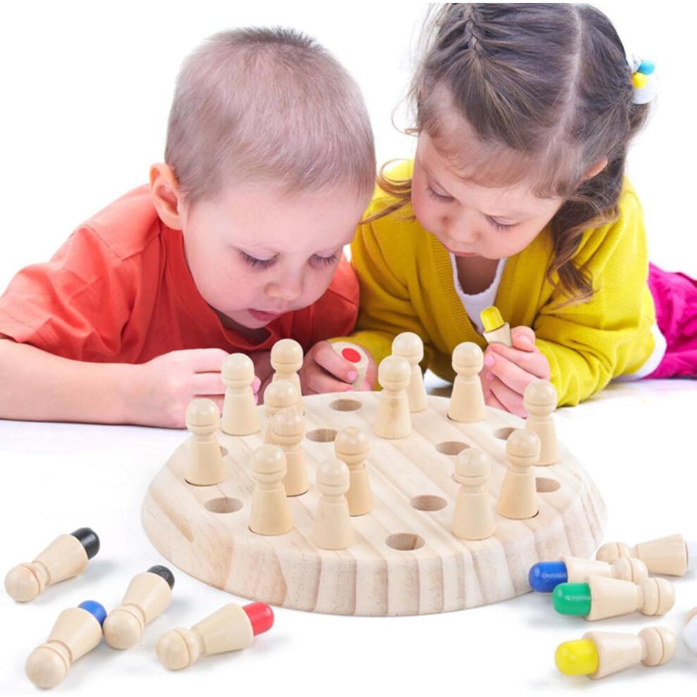 Memory Development Chessboard Game for Toddlers - Wooden Puzzle Learning Toy for Skill Building and Cognitive Training