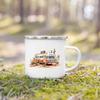 Adventure Day Caravan Printed Camper Mugs Camping Enamel Mug Campfire Party Beer Juice Cup Mountain Handle Cups Gifts for Camper