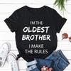 Oldest Brother Outfit I Make The Rules Matching Funny Sibling T-shirt for Men Fashion Trend T-shirt O-neck Tshirt Casual Tshirt
