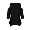 Magliette a maniche a 3/4 da donna Colore Orlo Irregolare Spalle Scoperte T-shirt per Primavera/Estate Top Base Casual Pullover