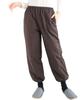[ON NISHIKI] Women's Samue Pants Only - Cute, Winter, Fleece, Warm, Thick, 100% Cotton, Workwear, Loungewear (7: Dark Brown/LL/p0824)