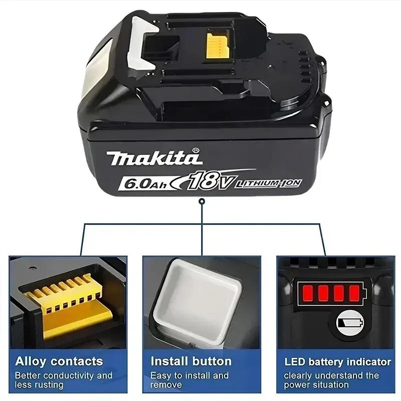 100% original Makita 18V battery 6.0Ah 9.0AH rechargeable battery Makita 3.0Ah 5.0Ah charger BL1850B BL1860B power tool battery