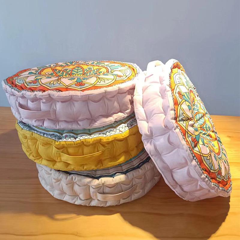 NEW Meditation Seat Cushion Office Dormitory Retro Ethnic Style Floor Mat Cotton Linen Seat Cushion Decor Round Chair Cushion
