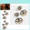 Fashionable Metal Devil's Eye Earrings With Gemstones Unique Geometric Design