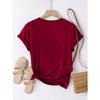 Women's Elegant Printed T-Shirt - Summer Fashion, Comfortable and Breathable, Round Neck T-Shirt,