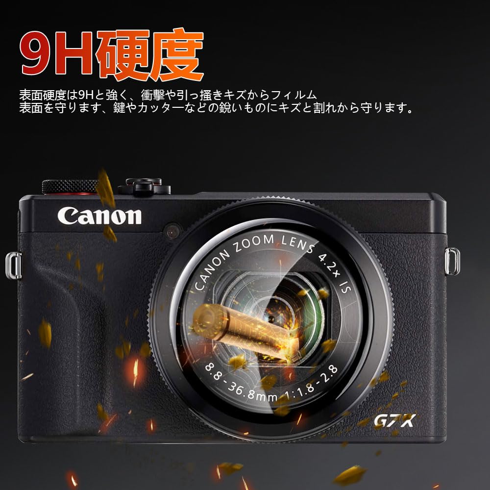 Canon PowerShot G7 X Mark G7 X Mark III Camera Lens Protective Film Asahi Glass 9H UV Highly Optical and [1 Sheet] II/PowerShot [HVUYAL] Filter,