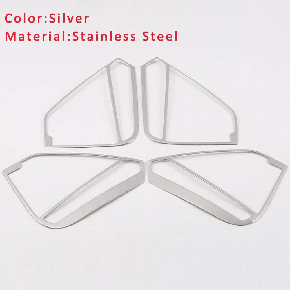 For Volkswagen VW Tiguan L   2024 Stainless Steel Car Inner Door Audio Speaker Covers Stereo Stick Trim Accessories 4Pcs