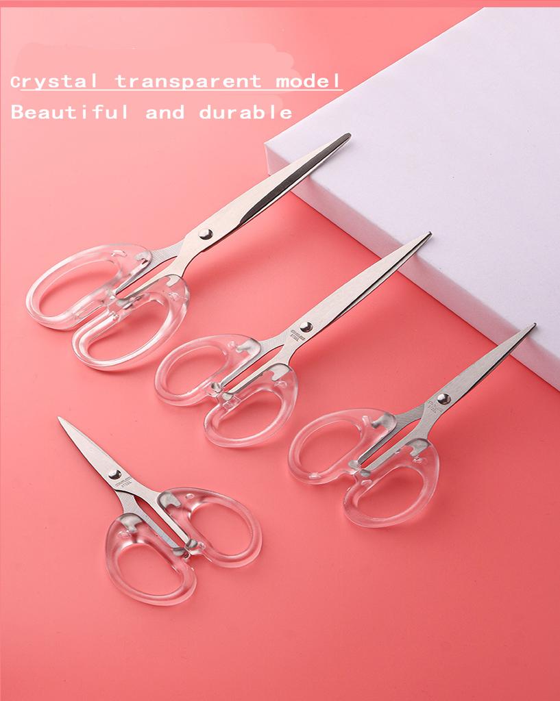 Professional Tailor Crystal Transparent Scissors Stainless Steel Sewing Scissors Embroidery Scissors Tools Office Scissors