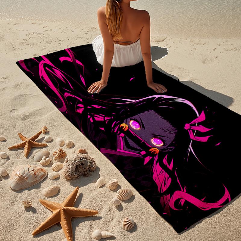 1PC Demon Anime Group Beach Towel - Soft,  Absorbent Microfiber, Lightweight, Ideal for The Beach, Parties, Travel, Camping fan gifts