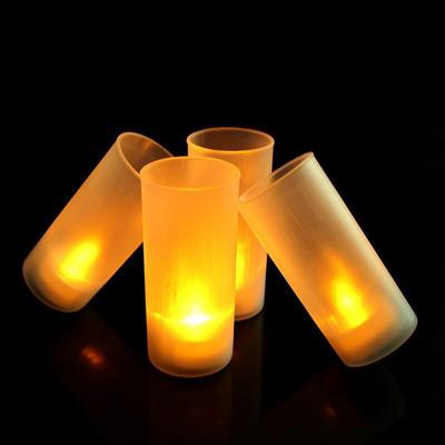 Led Flameless Electronic Candle Lights With Plastic Cup For Valentine Day Weddings Decor