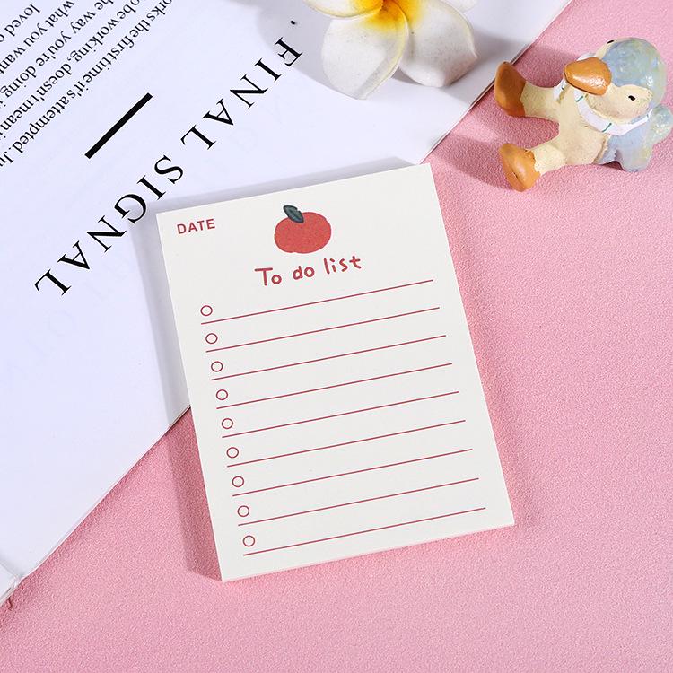 50-Page Cute Fruit Bear Sticky Notes - Ins Style Girly Sketchpad 50 Pages оранжевый