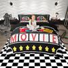 Homewish Vintage Cinema Duvet Cover Set, Movie Tine Print Bedding Set, Retro Film Popcorn Bedroom Set, Room Decor
