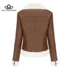 Fall Winter New Padded Leather Jacket Women Warm Long-sleeved Lapel Coat Casual Jacket Women's Jacket