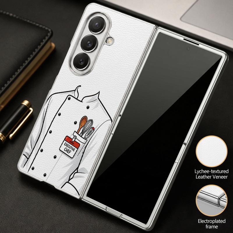 Cute Nurse Uniform Print Case For Samsung Z Flip 8 7 6 5 Luxury Plating Leather Skin Folding Phone Cover For Galaxy Z Flip8 Flip7 Flip6