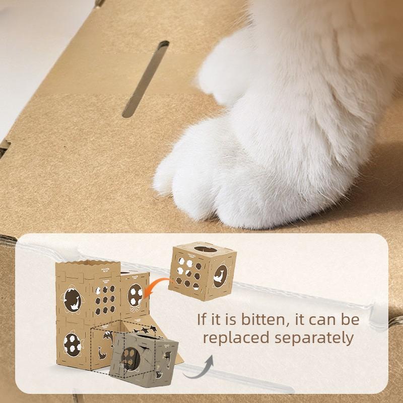 Corrugated Cardboard Cat Climbing Villa Multifunctional Scratching Board Wear-resistant Cat Tower Lightweight Large Game House