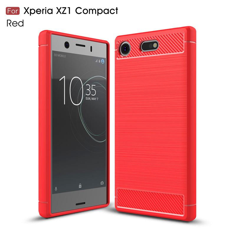 

For Sony Xperia XZ1 Compact G8441 Case Shockproof Silicon Bumpe TPU Silicone Back Cover Soft Case for Sony XZ1 Compact G8441 Sony Xperia XZ1 Compact красный