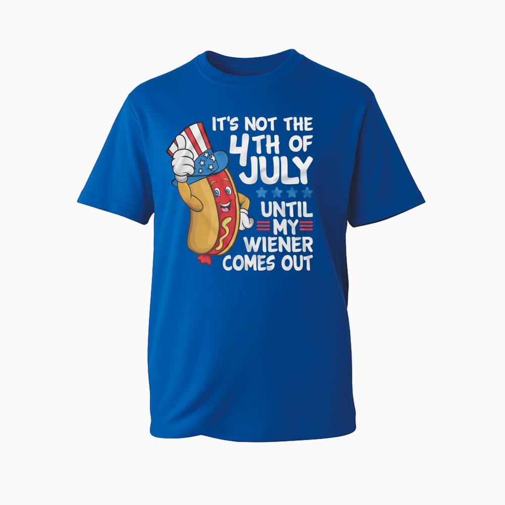 Funny 4th of July Graphic TShirt Hot Dog Wiener Adult Humor BBQ Grill TTop