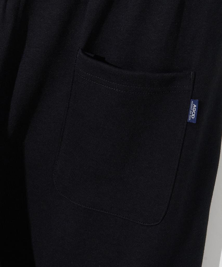 AGOD Single-Pleat Cargo Sweatpants [Black]