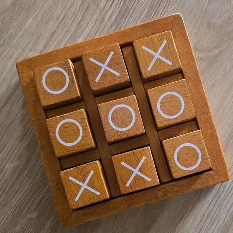 Wooden Tic-Tac-Toe XO Game, Children's Educational Two-Player Board Game for Focus and Logical Thinking Training, Parent-Child Interactive Toy