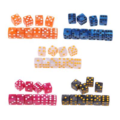 50Pcs Acrylic Six Sided Square RPG Game D6 12mm Dice Green with White Pips