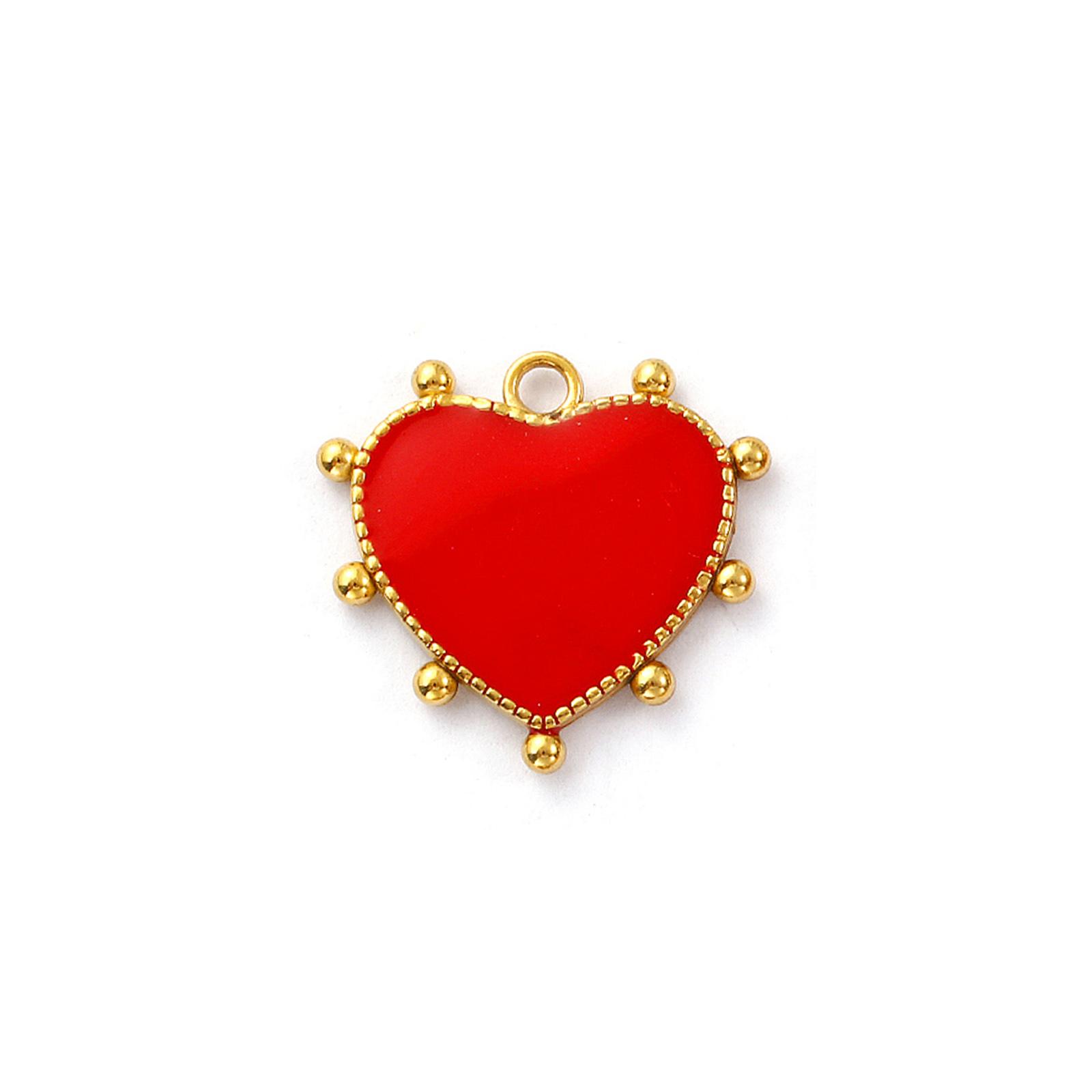 

2 PCs 304 Stainless Steel & Cubic Zirconia Charms 18K Gold Plated Enamel Heart Envelope Oval Virgin Mary Pendants Necklace DIY