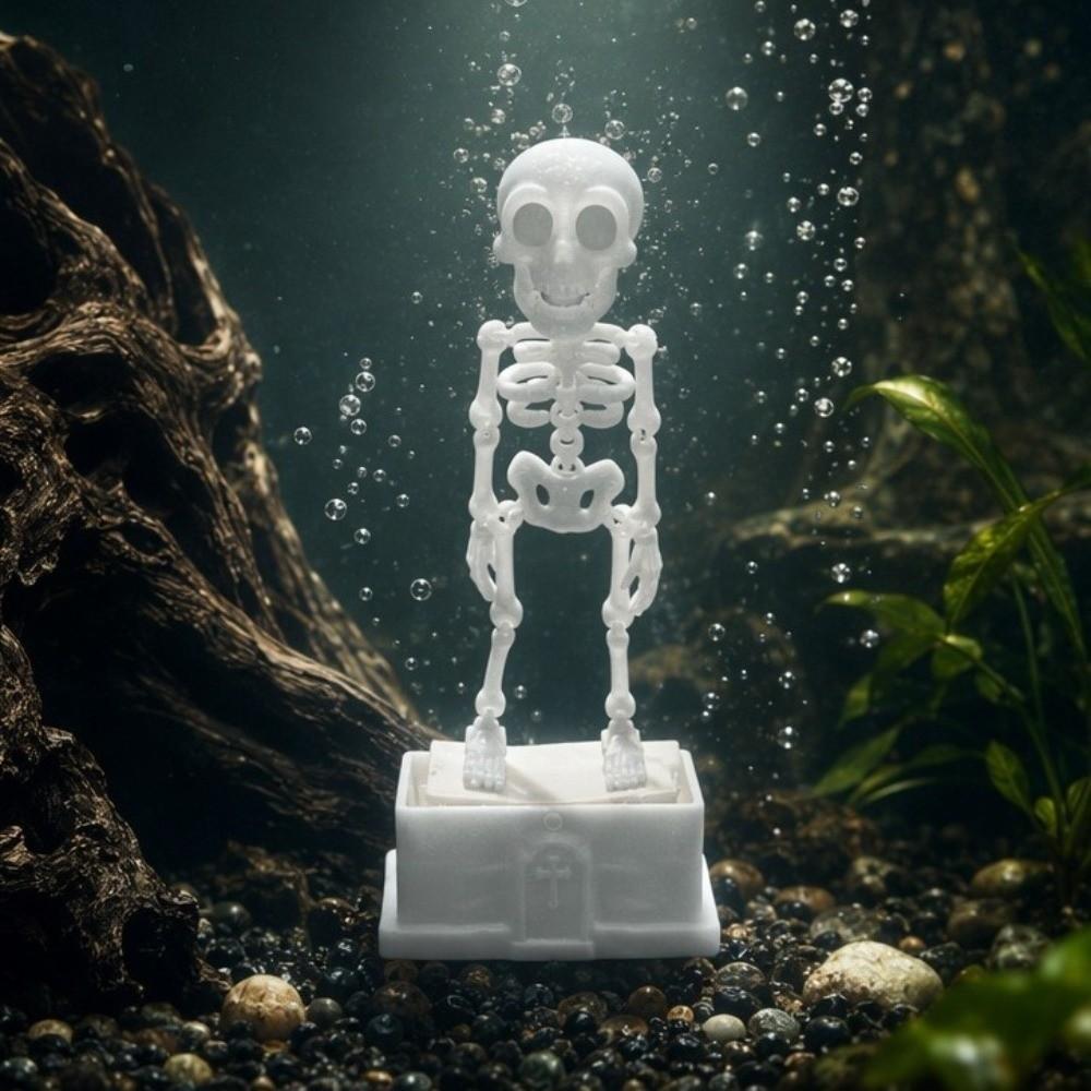 with Pipe Suction Cup Dancing Skeleton Aquarium Bubbler Aquatic Landscaping