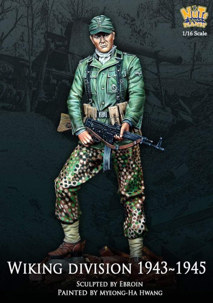 Nuts Planet 1/16 Scale World War II German Waffen SS Warking Division Soldier 1943-1945 Unpainted Resin Assembly Kit NP-12002