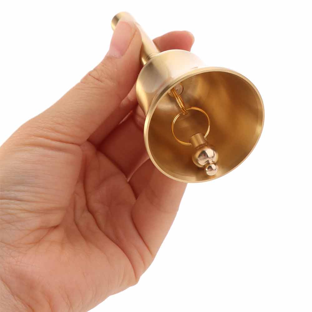 Vintage Reines Kupfer Handglocke Manuelle Bedienung Handkurbelglocke Massives Messing Rufglocke Schulglocke