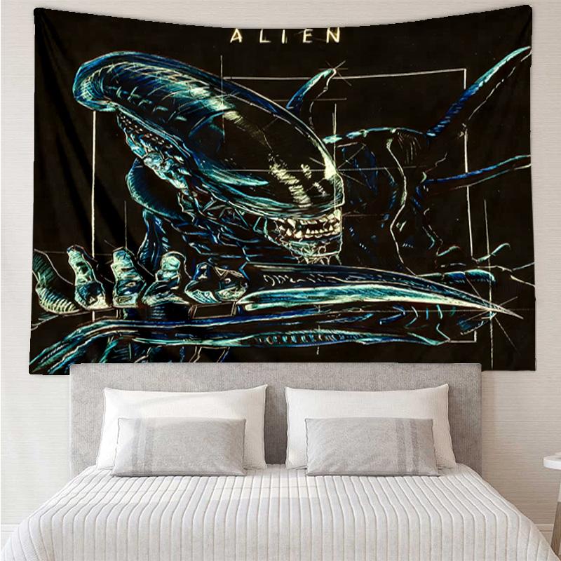 Alien Horror Artwork Tapestry Hanging for Bedroom,Livingroom, Playroom,Decor Art Room Wall Tapestry Holiday and Birthday Gifts