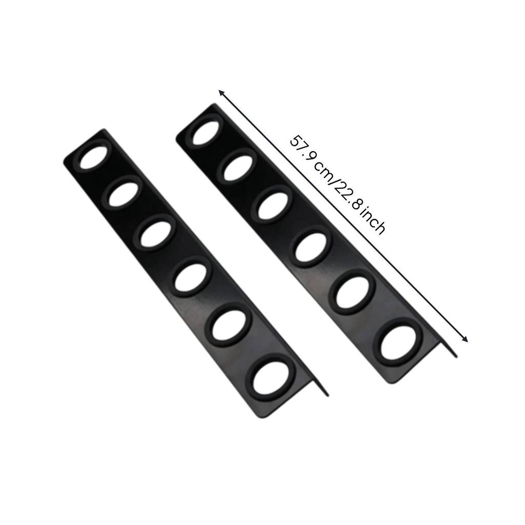 Hand Tool Storage Rack Black with Spacers Wall-Mounted for Workshop