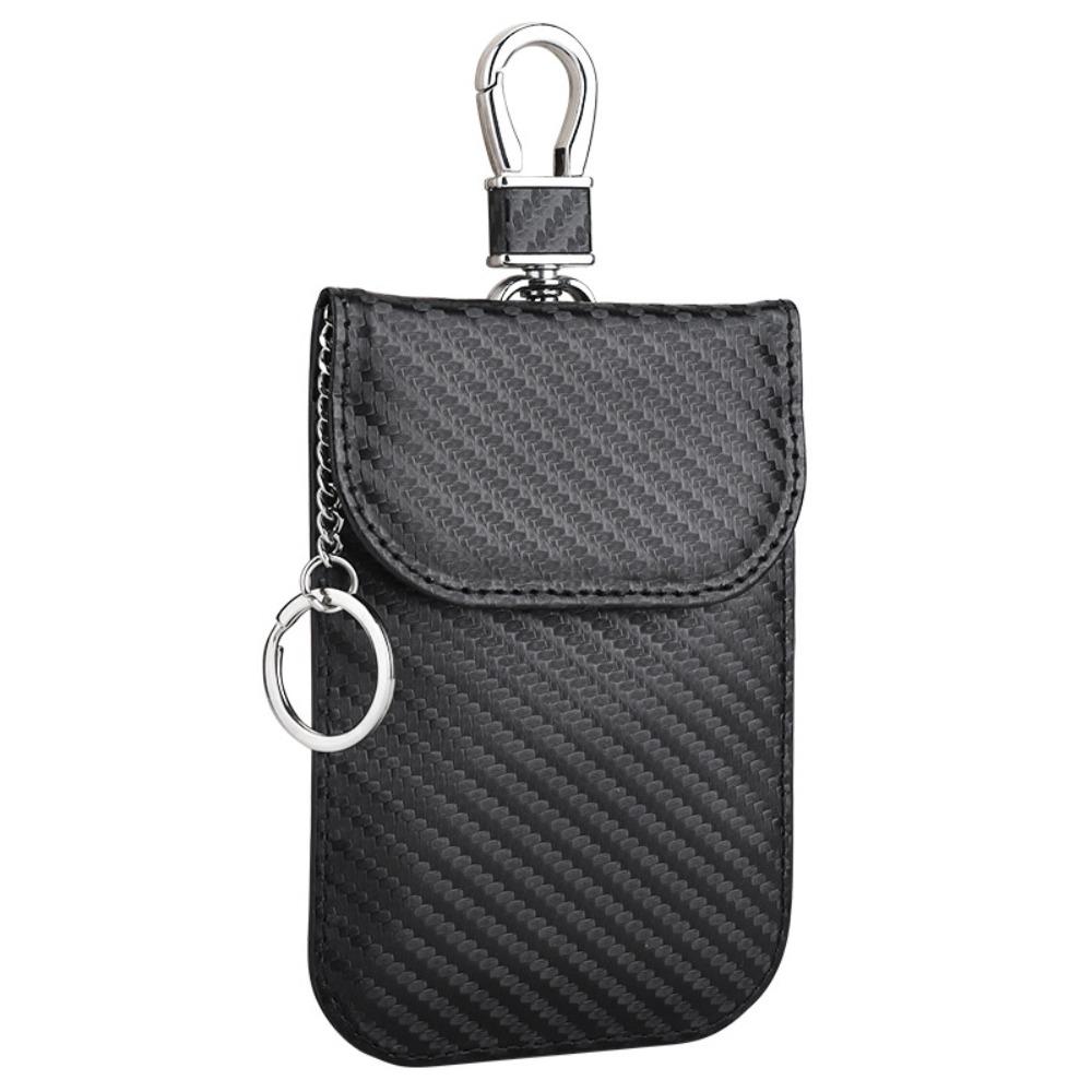 Fashion RFID Blocking Car Keys Case Anti-Theft Leather Key Protector Card Holder for Privacy Protection