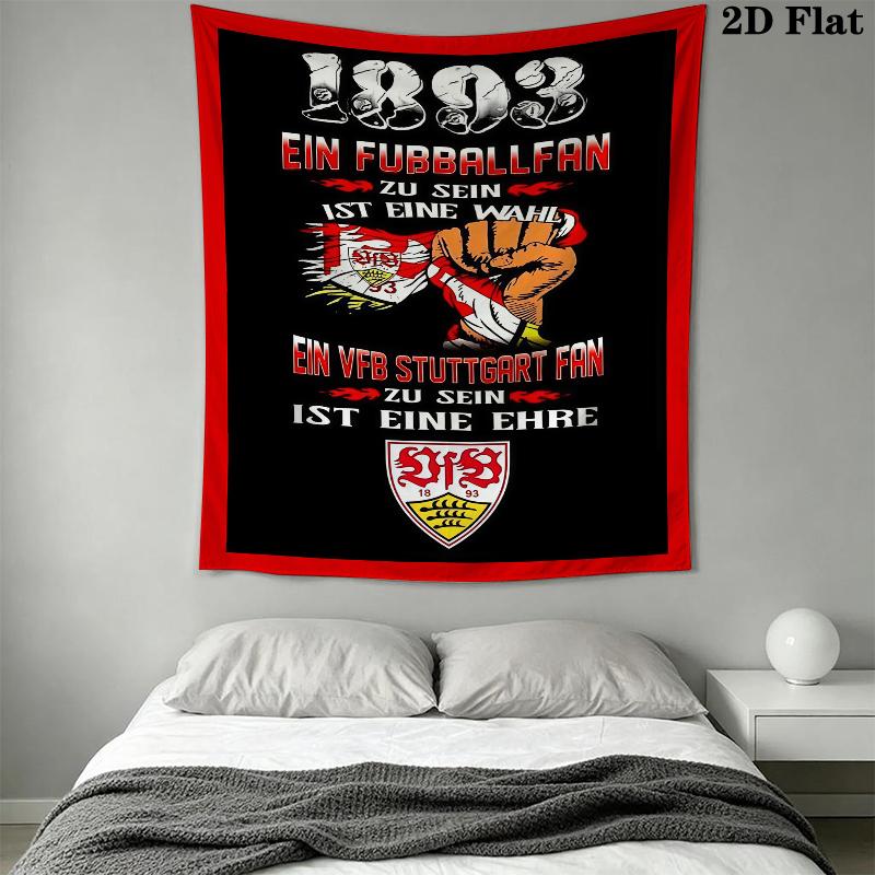 VfB Stuttgart Wall Tapestry Aesthetic Wall Hanging Printed Fabric Blanket Decorative Tapestries for Bedroom Living Room Home Decor