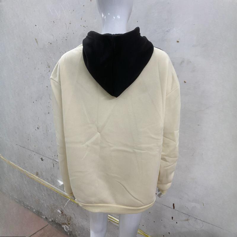 A autumn and winter contrasting loose casual personalized pattern patchwork embroidered fashionable hoodie