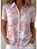 European and American summer hot-selling shirts, short-sleeved women's clothing, printed fashion lapel shirts, tops, casual women's clothing