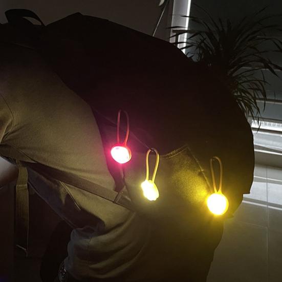 LED Glowing Backpack Light with 3 Flash Modes High Visibility Silicone Rope ABS Housing Adjustable