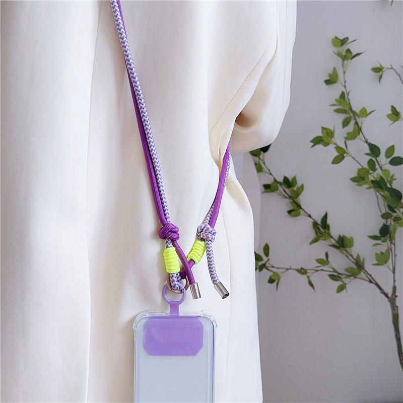 Mobile Phone Lanyard With Patch Shoulder Phone Strap Crossbody Smartphone Strap Colorful Pendants Anti-lost Keychain Lanyard