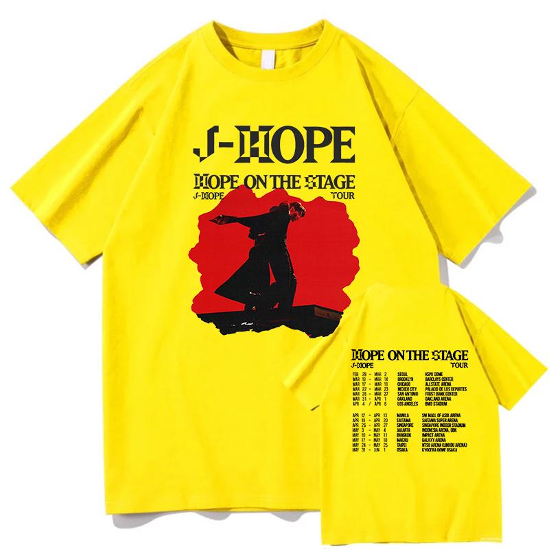 J-Hope Hope On The Stage Tour Tshirts J Hope World Tour Cotton Summer O-Neck Short Sleeve Casual Tops Tees Women Men Streetwear