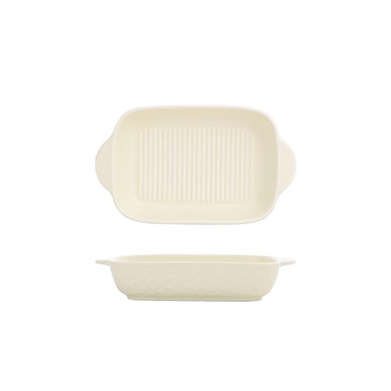 

Ceramic Binural Plate Nordic New Household 7~8 Inch Cream Wind Cheese Baked Rice Baking Tray Microwave Oven Special Tableware 7 inches